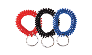 Handgelenk-Spiralkabel mit nickelplattiertem Schlüsselring