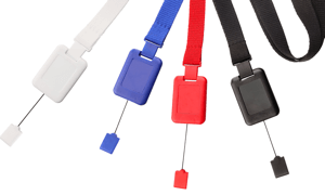 15 mm breites, flaches Schlüsselband mit Sicherheitsverschluss und SlimReel-System