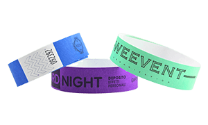 Personalisierte Tyvek®-Armbänder, 19 mm, schwarzer Druck