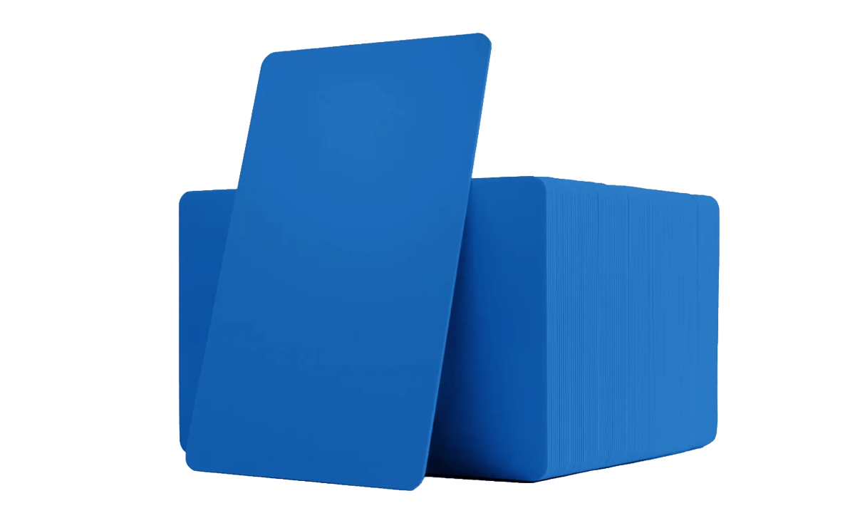Blaue unbedruckte PVC-Karten - 760 mic