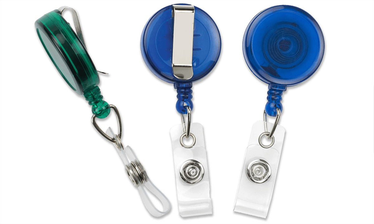 Lichtdurchsichtiges MaxLabel-Ausweisjojo mit Gürtelclip
