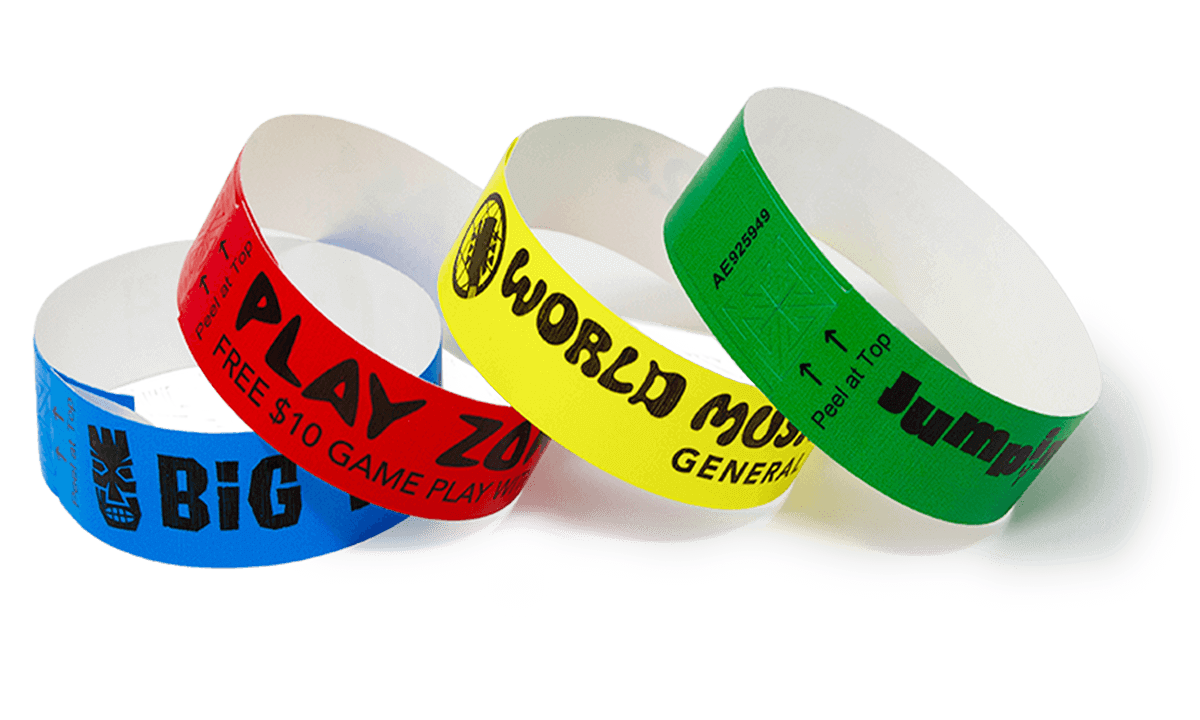 VipBand Armbänder schwarz bedruckt 22 mm mit Klebeverschluss