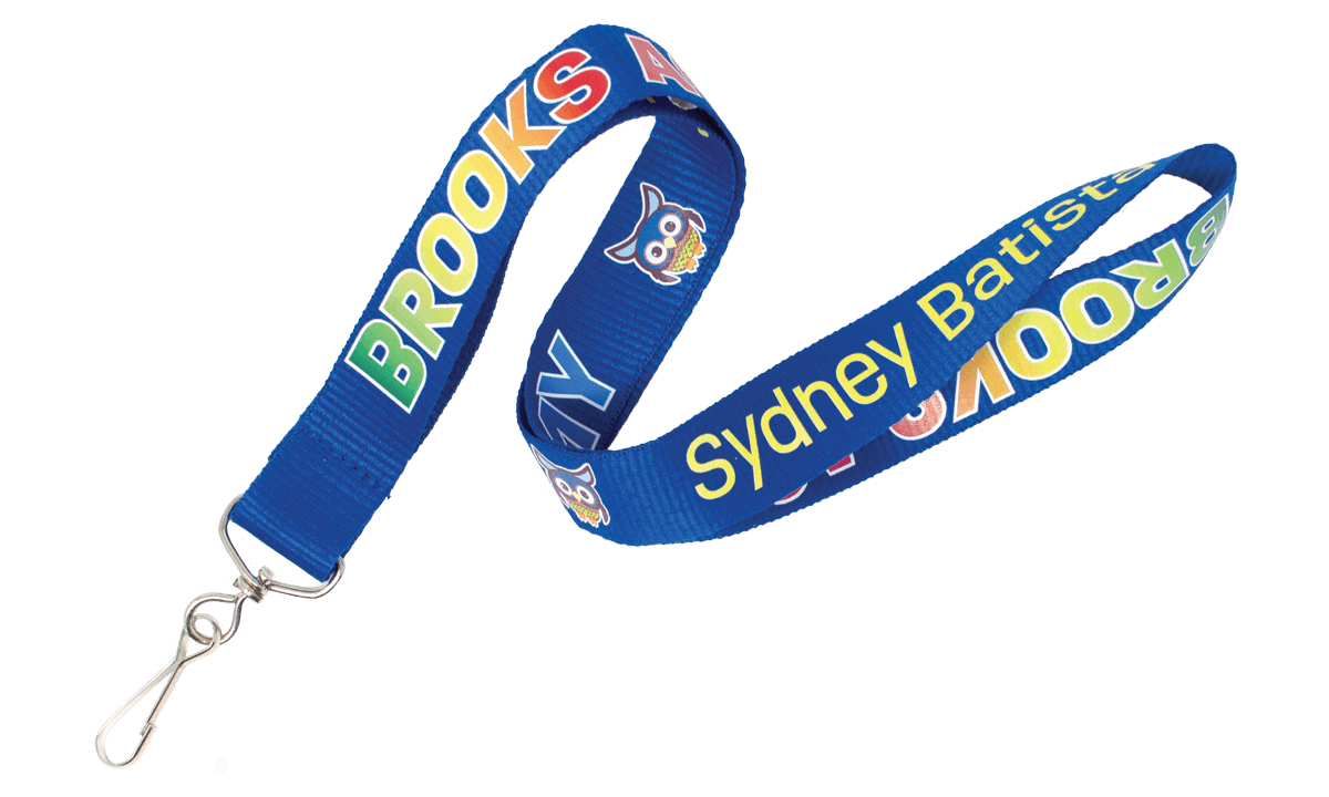 Personalisiertes, 20 mm True Color Schlüsselband aus recyceltem Polyester – Vollfarbdruck