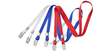 10 mm breites, flaches Schlüsselband mit Zweifach-Krokodilklemme