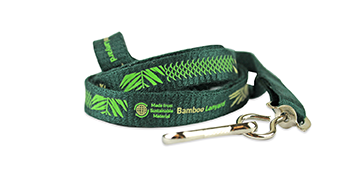 Personalisiertes, 10 mm breites Bambus-Schlüsselband – Einfarbdruck