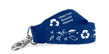 Personalisiertes, 20 mm breites Schlüsselband aus recyceltem Polyester – Einfarbdruck