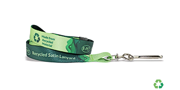 Personalisiertes, 15 mm breites Schlüsselband aus recyceltem Satin – Vollfarbdruck