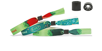 Gedruckte weiche recyceltem Satin-Armbänder mit Kunststoff-Schiebeverschluss, Oslo